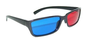 Plastic red/cyan anaglyph glasses